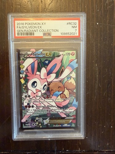 2016 POKEMON XY GENERATIONS RADIANT COLLECTION #RC32 FULL ART/SYLVEON EX PSA 7