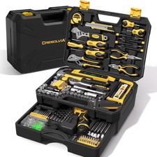 Tool Kit Box Drill Set with 12V Power Cordless Drill 299-Piece Tool Kit for H...