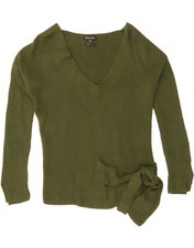 MOSSIMO Womens V-Neck Jumper Sweater UK 6 XS Green CA03