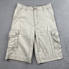 Urban Pipeline Boys Short 14 Khaki Beige Cargo Adjustable 100 Cotton 11" Inseam