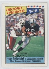 1987 Topps Record Breaker Todd Christensen #2 2u3