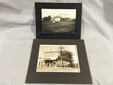 2 Antique PHOTOGRAPHS of NETAWAKA, KANSAS - HARDWARE & MERCHANDISE STORES
