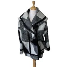 ANTHROPOLOGIE Plenty by Tracy Reece Geometric Wool Blend Coat Size MEDIUM