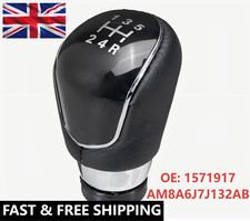 5 Speed Gear Shift Knob PU Leather For Ford Focus MK2 MK3 MK4 Fiesta MK7 Kuga MK