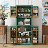 KüChenschrank Hochschrank Buffet Esszimmerschrank Mit TüRen Und Regalen GrüN