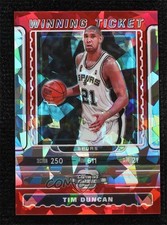 2019 Contenders Optic Winning Tickets Red Cracked Ice Prizm Tim Duncan HOF g0w