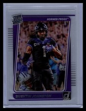 2023 Panini Chronicles Draft Picks Clearly Donruss Quentin Johnston Rookie TCU