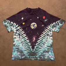 Vtg Liquid Blue 1992 Mens Sz M T-Shirt Planets Universe Earth Single Stitch AOP
