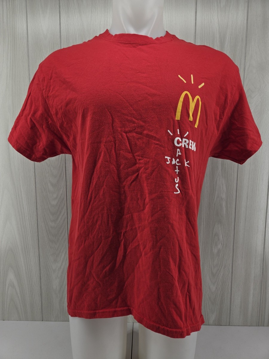 Travis Scott x McDonalds Crew Cactus Jack Red T Shirt Size Large