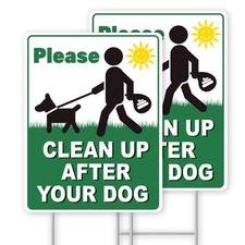 Clean UP After Your Dog Signs, 2-Pack, Signs-04