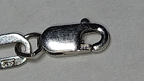 Solid 14k white gold Italian diamond-cut rope chainmnecklace 4.18 grams - 20" - Picture 6 of 10