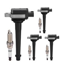 Set of 4 Ignition Coils with Spark Plugs Fit For Nissan March 2012 1.6L UF591