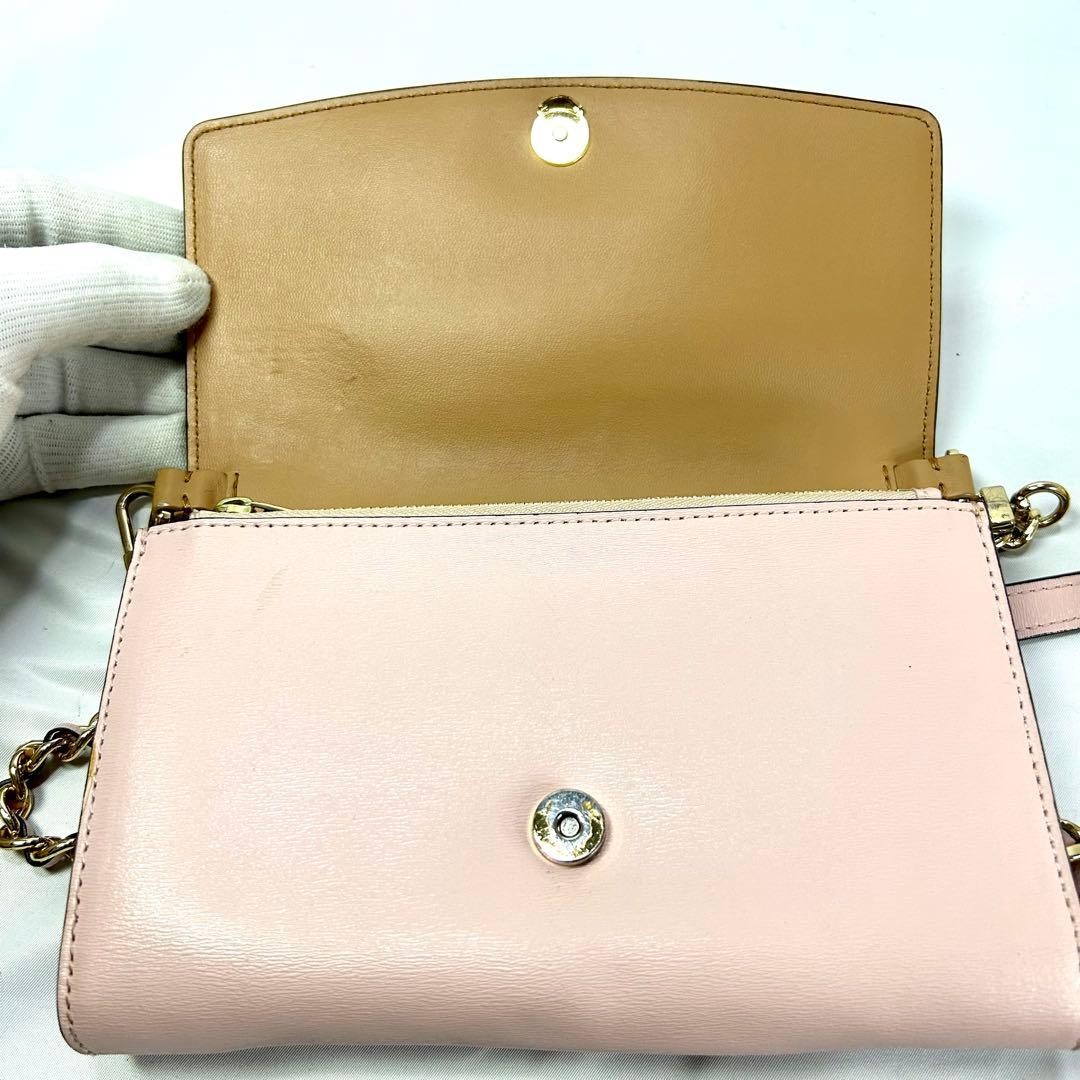 Tory Burch Shoulder Bag Chain Wallet Gold Hardware Leather Pink 135027K Authen thumbnail 12