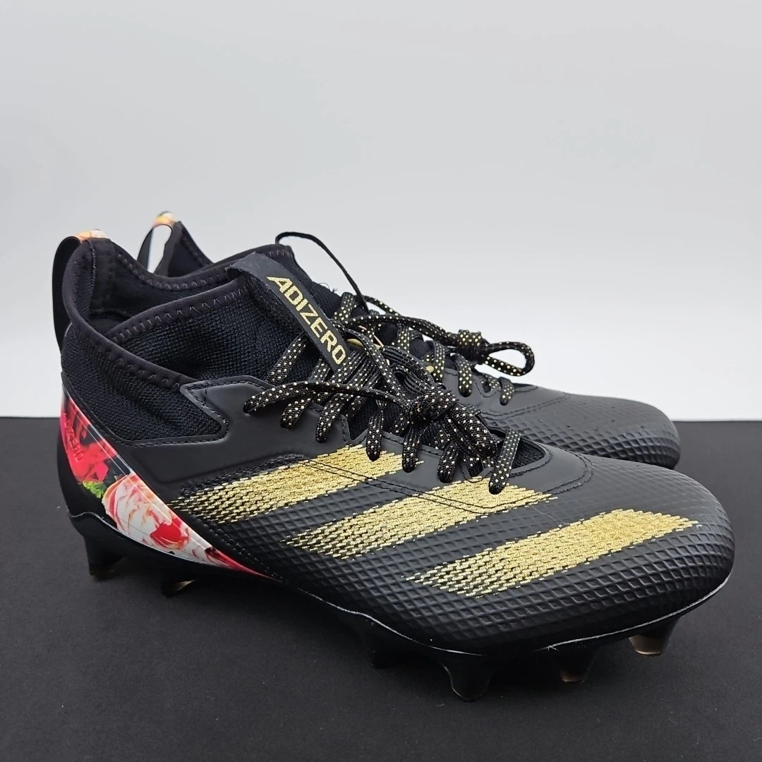 Size 10M, 11W- Adidas Adizero Impact, Black/Gold, Football Shoes adidas Adizero Impact Football Cleats Mens Black, Gold  main image 4