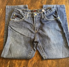 EUC Ariat FR M4 Men's 33x34 Relaxed Boot Jeans Blue Distressed Denim