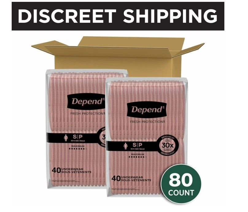 Ropa interior para mujer Depend Fresh Protection pequeña máxima 80 quilates rubor” Foto 2 de 4