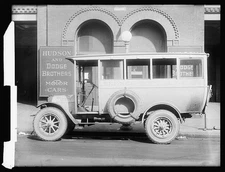 ["Semmes Motor Line" outside Hudson and Dodge Brothers Motor Cars], July 1917