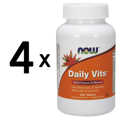 4 x NOW Foods Daily Vits - 250 tabs (139,99 EUR/kg)