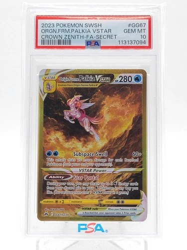 ORIGIN FORME PALKIA VSTAR 2023 CROWN ZENITH #GG67 SECRET FA PSA 10 Q0895