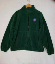 Ultra Club Soft Fleece Jacket NH Job Corp Mens Large Forest Green EUC