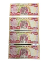 100,000 4 x 25000 IRAQI DINAR IQD 100k IRAQ 100000 2003 ACTIVE AUTHE FREE SHIP