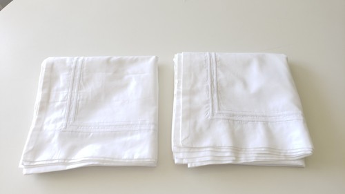 Matouk Essex Euro Sham Pair White with white Satin 2 line Stitched Border