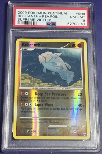 PSA 8 Relicanth Shiny Reverse Foil SH8 Supreme Victors Pokemon 2009