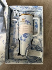 Stanley x Love Shack Fancy Flask Quencher Tumbler Cup 40oz Blue Roses