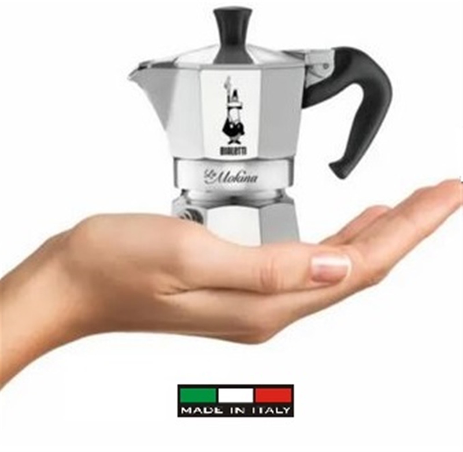 Bialetti : La Mokina caffettiera 1/2 tazza in alluminio ( made in Italy)