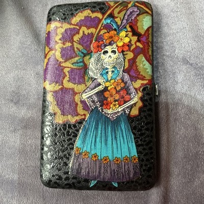 Artisan La Calavera Catrina Hinged Clutch Wallet 7''