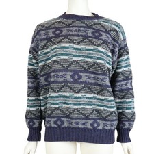 Vintage United Colors Of Benetton Crewneck Sweater Shetland Wool Men's Large