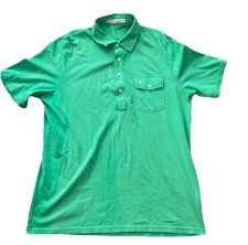 Criquet Shirt Men Large Pocket Polo e Pima Lucky Clover Logo Golf - See Photos