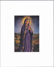 8X10" Matted Print Religious Christian Art Picture: Mother Mary Queen of Heaven
