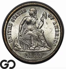 1885 Seated Liberty Dime, Premium Quality, Lustrous Gem BU++, Great Strike!