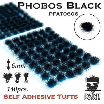 Paint Forge PFAT0606 - Self Adhesive Tufts Phobos Black 6mm - Neu