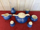 VINTAGE JOB LOT BLUE AND WHITE DEVON WARE NEW DEVON POTTERY STYLE SOUVENIRS x6