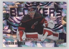 2022-23 Upper Deck Allure Blockers Purple 4/10 Frederik Andersen #BL-28 0v41
