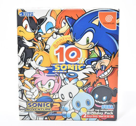 Lot 2 Sega Dreamcast Sonic Adventure Birthday Pack 10th LE Box 2games Set Japan