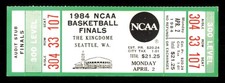 NCAA Basketball Tournament Finals Unsigned Full Ticket Georgetown vs. Houston in