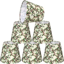 Baquler 6 Pcs Christmas Lamp Shades Set 3.94 x 5.12 inches, red and green 