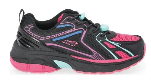 Kids Avia SIZE 6 Running Sneakers Girl swith Bungee Laces COLOR Black Pink Multi - Picture 14 of 22