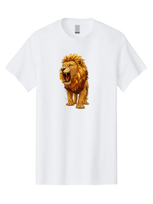 Roaring-Lion Mens Graphic Tee, 100% Cotton, Casual Summer Wear