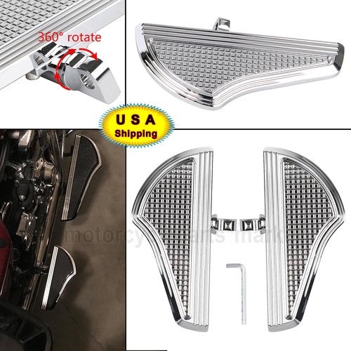 Chrome Rear Passenger Defiance Floorboards For Harley Road Street Glide