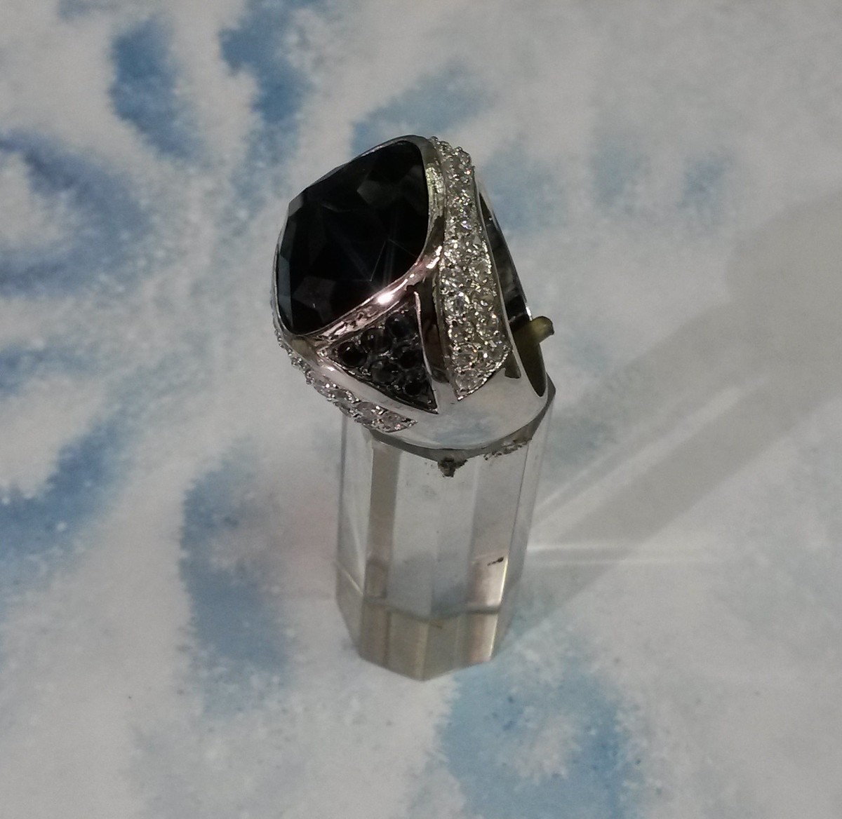Chevalière En Argent Massif 925 Rhodié Avec Onyx Ovale - Taille 60 - Neuf Avec étiquettes