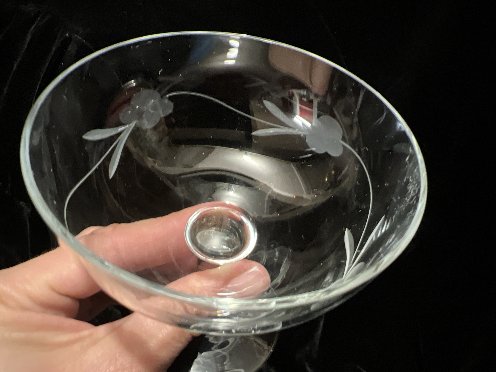 4 X Vintage CHAMPAGNE SAUCERS COUPES Cut Glass 30s 40s Style | eBay