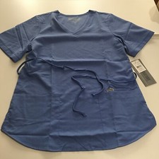 Grey  s Anatomy By Barco Scrub Top Womens Medium Blue Medical shirt NWT