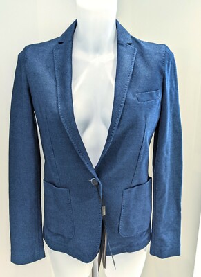 Massimo's Dutti Ladies Denim Blue Blazer Size EU36, US4, Mex 26, Brand New with