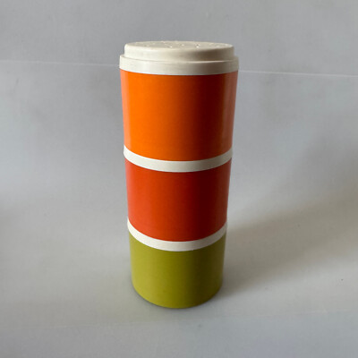 3 Vintage Tupperware 3108 Gewürzstreuer Stapelbehälter Gläser Retro Salz & Pfeffer