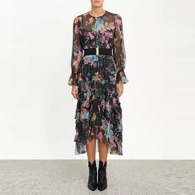 zimmermann ninety six frill wrap dress