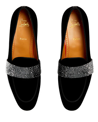 CHRISTIAN LOUBOUTIN Nit Night crystal-strap Suede Dress Shoes Loafers Mules